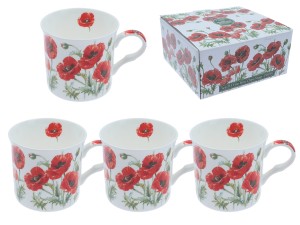 Heritage Summer Poppy komplet 4 kubków 295 ml z motywem maków
