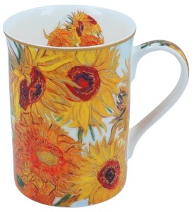 Carmani porcelanowy kubek 360 ml, motyw: van Gogh, Słoneczniki