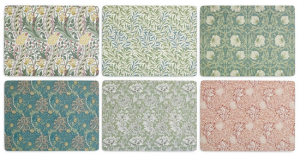 Pimpernel 6 podkładek stołowych 30×23 cm, 6 projektów Williama Morrisa