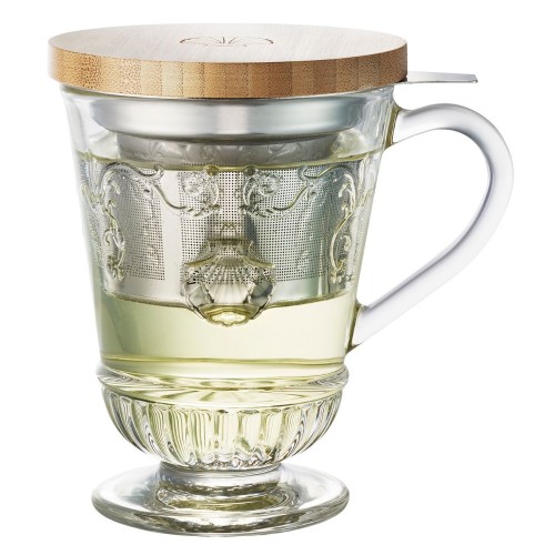 La Rochere Versailles 270 ml szklanka na stopce z zaparzaczem do herbaty i wieczkiem.jpg