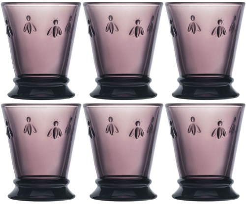 La Rochere Abeille Aubergine 6 szklanek 260 ml kolor bakłażanowy.jpg