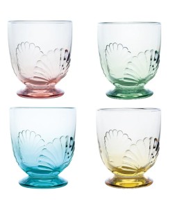 La Rochère Belle-Île 4 kolorowe szklanki 250 ml, wzór: muszle