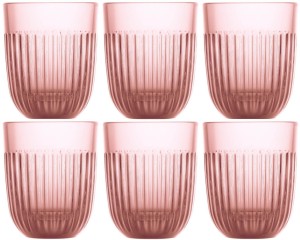 La Rochère Ouessant Rose 6 szklanek 260 ml - szkło prasowane, kolor różowy