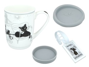 Carmani Cats Word's Travellers kubek 375 ml z wieczkiem - wzór: Londyn