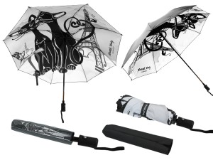 Carmani Crazy Cats 2 parasol automatyczny, składany - motyw Koci świat (od spodu)