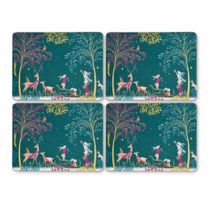 Pimpernel & Sarah Miller Woodland Tales 4 podkładki 30x23 cm z bajkowym motywem świątecznym