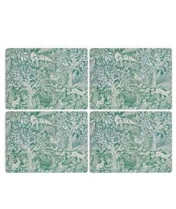 Pimpernel Tapestry Sage 6 podkładek 40x30 cm, motyw: leśna flora i fauna