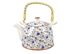 Santai czajnik ceramiczny 800 ml z zaparzaczem, niebieskie kwiaty