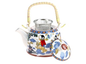 Santai czajnik ceramiczny 800 ml z zaparzaczem, tradycyjny chiński motyw
