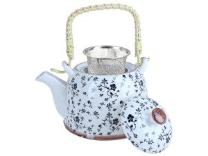 Santai czajnik ceramiczny 800 ml z zaparzaczem ze stali, ornamenty kwiatowe