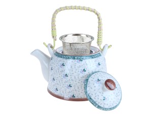 Santai czajnik ceramiczny 800 ml z zaparzaczem ze stali, ornamenty kwiatowe