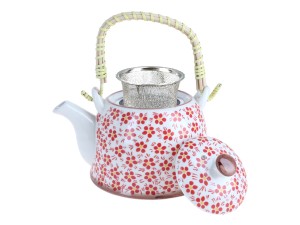 Santai czajnik ceramiczny 800 ml z zaparzaczem ze stali, ornamenty kwiatowe