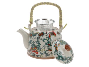 Santai czajnik ceramiczny 800 ml z zaparzaczem ze stali, ornamenty kwiatowe