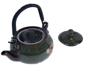 Santai imbryk ceramiczny 660 ml - zielony, z zaparzaczem ze stali