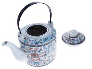 Santai czajnik ceramiczny 2000 ml z zaparzaczem ze stali, ornamenty kwiatowe
