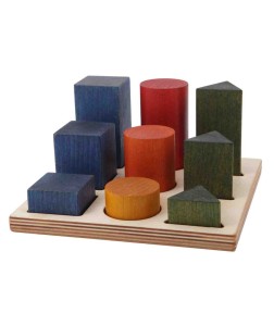 Wooden Story zestaw 9 drewnianych klocków do sortowania kształtów, kolor