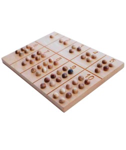 Wooden Story drewniana tablica numeryczna 27x19 cm z 55 kulkami