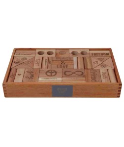 Wooden Story Peace & Love XL - 72 klocki w skrzynce, od 1. r.ż.
