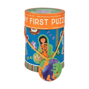 Floss & Rock - Puzzle Dinozaury 4w1, tuba 15x11 cm, 3+