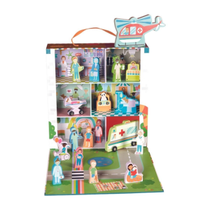 Floss & Rock - Szpital z 18 figurkami, 33,5x32,5x10 cm, 3+