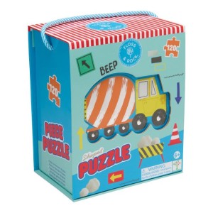Floss & Rock - Puzzle 120 el. Betoniarka Na Budowie, 58x53 cm, 6+