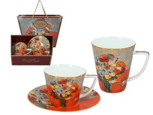 Carmani V. van Gogh filiżanka 230 ml i kubek 400 ml, motyw: Róże i anemony