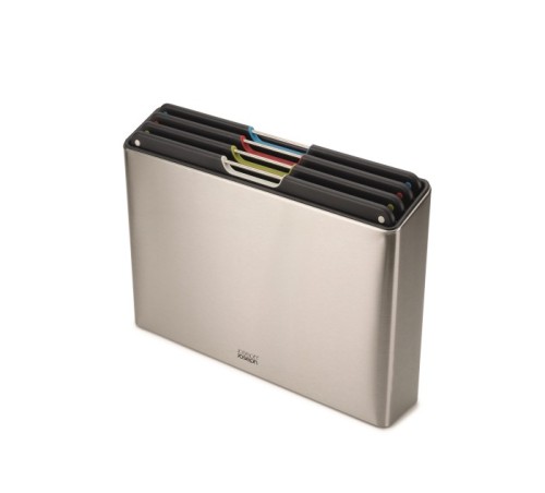 Joseph Joseph Folio Steel — zestaw 4 desek do krojenia w stalowym stojaku