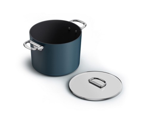 Joseph Joseph Space — wysoki garnek 25 cm ze składanymi uchwytami i pokrywką