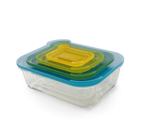 Joseph Joseph Nest Glass — zestaw 4 szklanych pojemników, multikolor