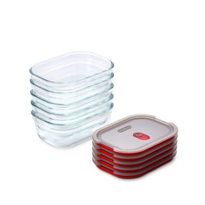 Black+Blum Zestaw 5 szklanych pojemników 600 ml S, STACK+NEST