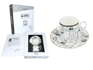 Carmani Da Vinci filiżanka ze spodkiem 250 ml - Człowiek witruwiański