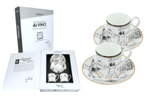 Carmani Da Vinci 2 filiżanki espresso 100 ml - Człowiek witruwiański