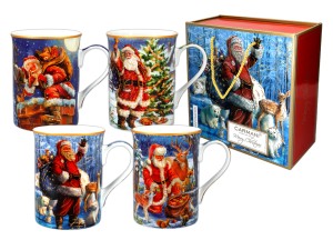 Carmani Merry Christmas 4 kubki 360 ml - Święty Mikołaj
