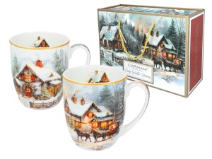 Carmani Merry Christmas 2 kubki 400 ml - Zimowa idylla