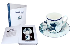 Carmani Hokusai filiżanka ze spodkiem 250 ml - Wielka fala