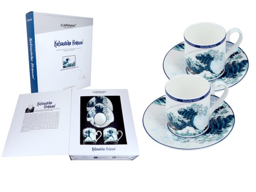 Carmani 2 filiżanki espresso — Hokusai, Wielka fala w Kanagawie