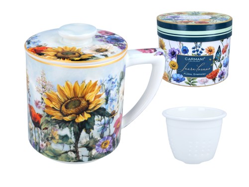 Carmani Kubek z zaparzaczem i przykrywką — Lozano, Lady’s Floral Symphony