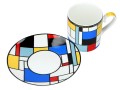 Carmani Komplet Filiżanka ze spodkiem — P. Mondrian, Composition A