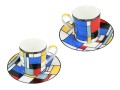 Carmani Komplet Filiżanka ze spodkiem — P. Mondrian, Composition A