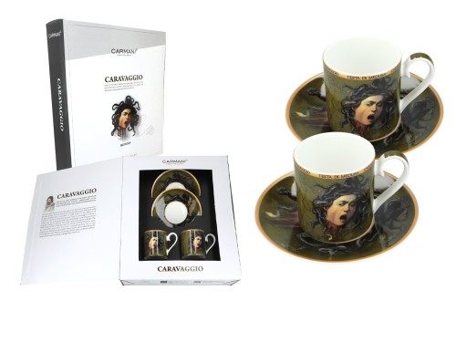 Carmani 2 filiżanki espresso — Caravaggio, Głowa Meduzy