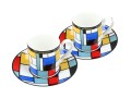 Carmani Komplet 2 filiżanek espresso — P. Mondrian, Composition A