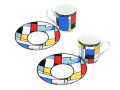 Carmani Komplet 2 filiżanek espresso — P. Mondrian, Composition A