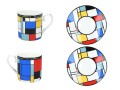 Carmani Komplet 2 filiżanek espresso — P. Mondrian, Composition A