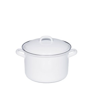 Riess Garnek wysoki z pokrywą 1 l 14 cm Classic Weiss