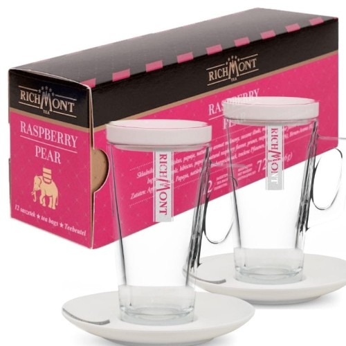 Herbata Richmont Raspberry Pear 12x6g z 2 szklankami Hot 390 ml