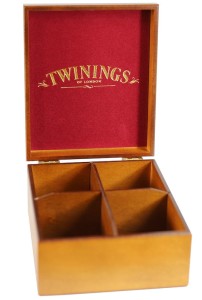 Drewniana skrzynka z logo Twinings - na 60 herbat- pusta, do samodzielnego wypełnienia