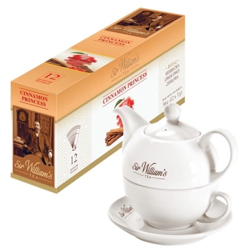 Zestaw Sir William's Tea Cinnamon Princess 12 herbat i komplet z dzbankiem.jpg