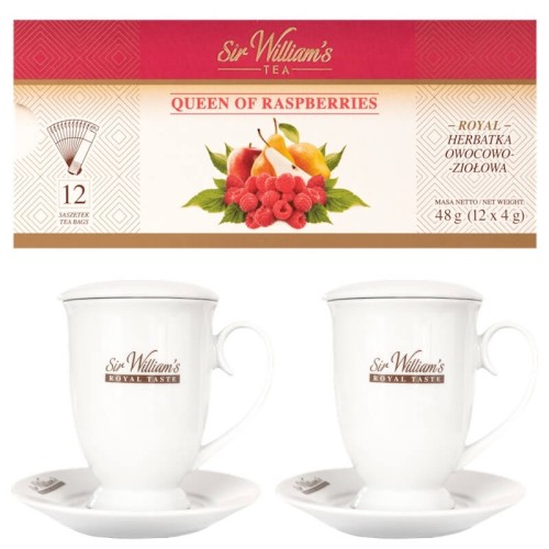 SIr William's Royal Queen of Raspberries 12 herbat i 2 kubki.jpg