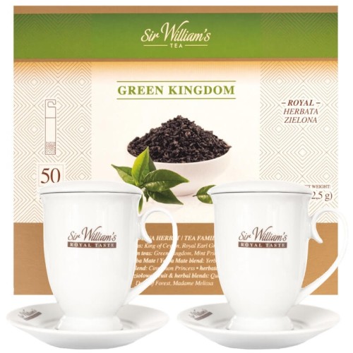 Sir William's Royal Green Kingdom 50 herbat i 2 kubki na stopce.jpg