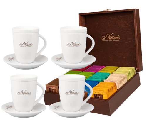 Skrzynka Sir William's Tea 180 herbat i 4 kubki 250 ml z wieczkami.jpg